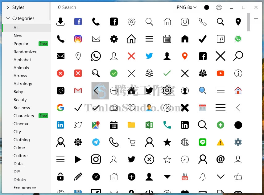 图标资源包工具 Icons8 Pichon for Windows v7.5.3 破解版插图