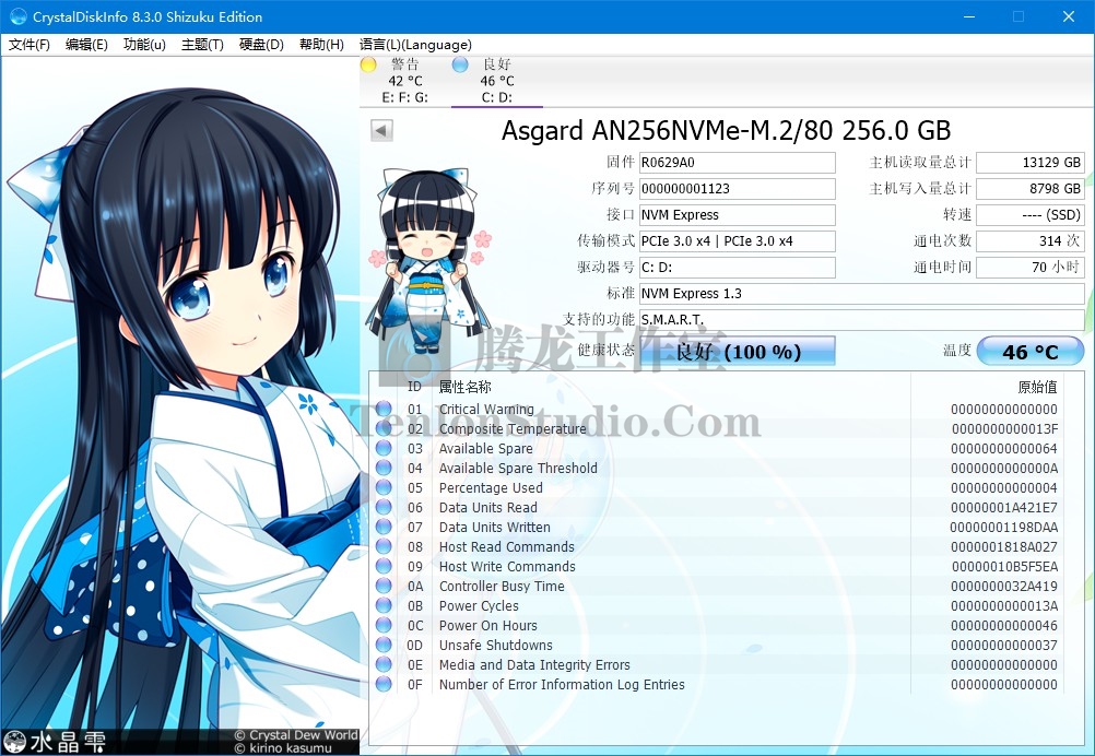CrystalDiskInfo Shizuku Edition v8.8.1 硬盘信息监测工具