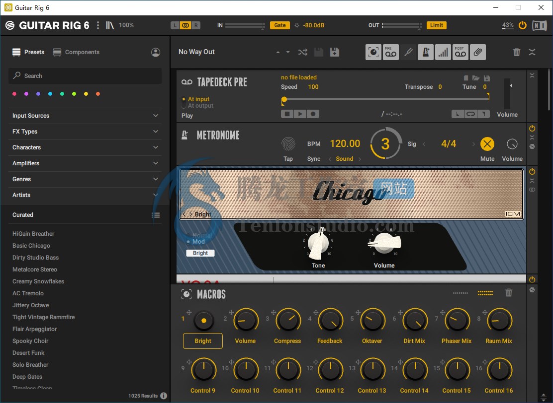 吉他贝斯效果器软件 Native Instruments Guitar Rig 6 Pro v6.0.3 破解版