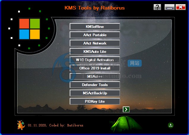 Ratiborus KMS Tools Portable 01.11.2020 便携式Windows和MS Office激活工具包