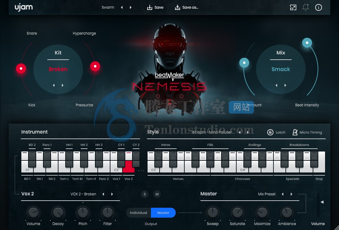 赛博朋克节奏插件 UJAM Beatmaker NEMESIS v2.1.2 破解版插图 赛博朋克节奏插件 UJAM Beatmaker NEMESIS v2.1.2 破解版插图