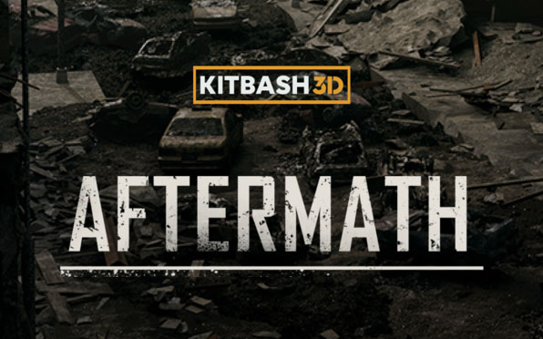 KitBash3d Aftermath – 世界末日灾难废墟毁坏的房屋3D模型