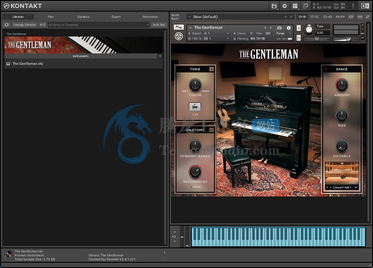 Native Instruments The Gentleman - Kontakt老式立式钢琴音色库 - 腾龙工作室