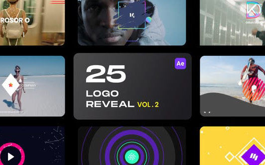 【AE模板】Pixflow 25 logo reveal bundle Vol 2 - 25个简约图形LOGO展示动画第二弹