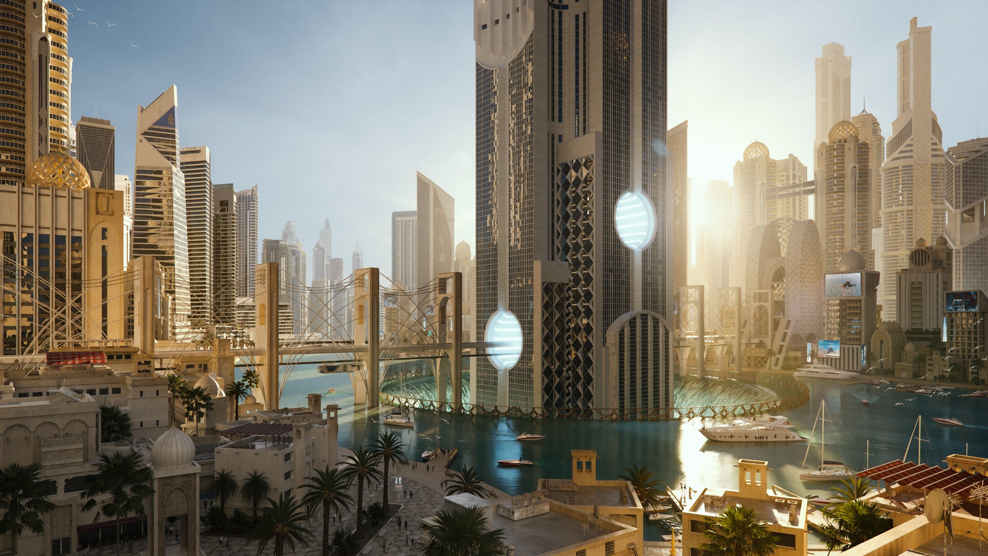 KitBash3D Neo Dubai – 现代高端宏伟的城市建筑3D模型插图
