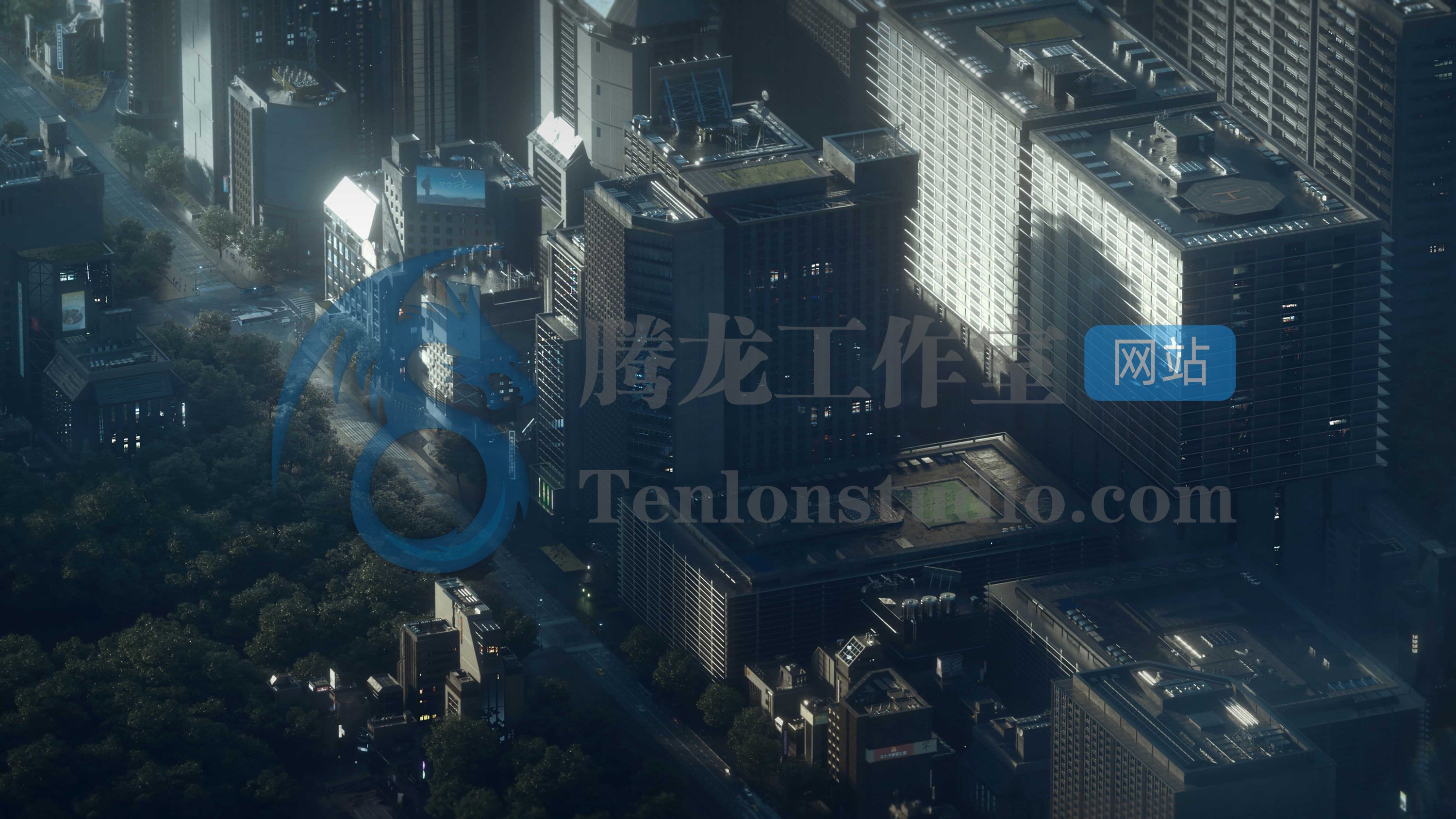 KitBash3D Neo Tokyo II - 科幻世界城市街区建筑场景3D模型插图