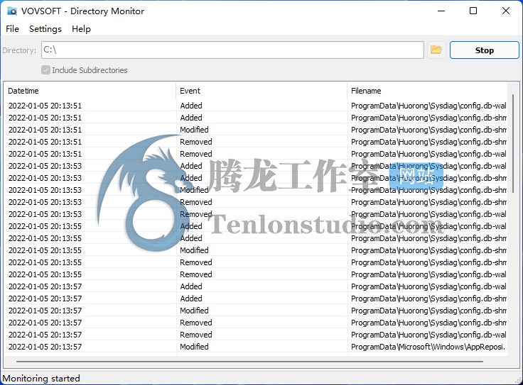 【正版限免】Vovsoft Directory Monitor 目录文件活动监视器插图1