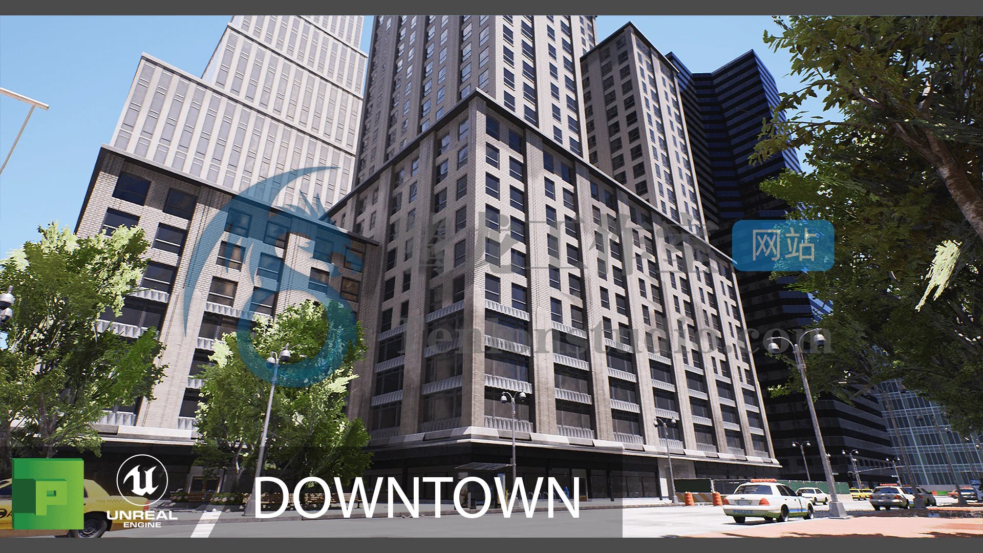 PolyPixel DownTown - 美国纽约市城市环境建筑场景UE4资产包插图1