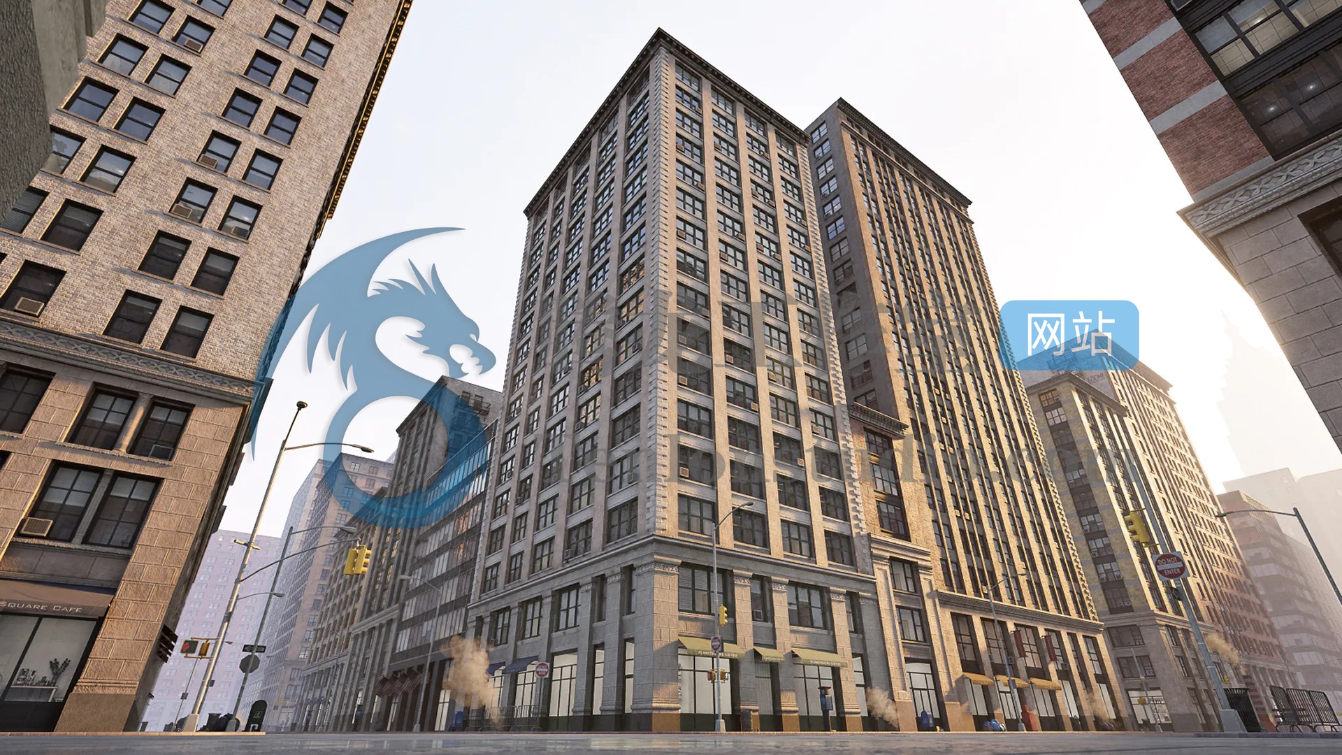 PolySphere Studio Downtown City Pack  - 大型城市市区环境建筑场景UE4资产包插图1