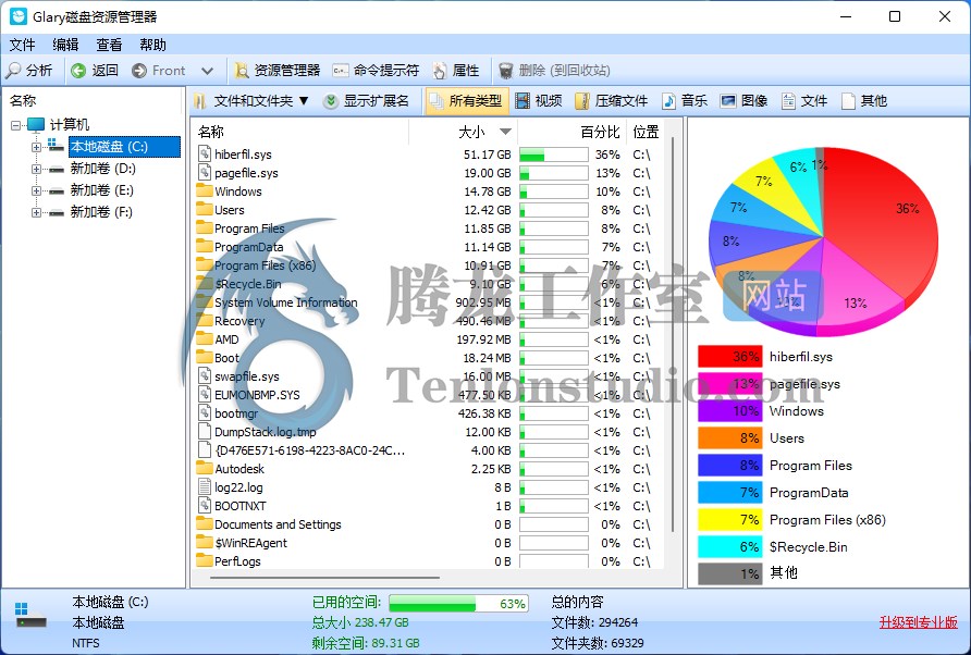 Glary Disk Explorer v5.27.1.70 免费的磁盘容量占用分析软件插图1 Glary Disk Explorer v5.27.1.70 免费的磁盘容量占用分析软件插图1