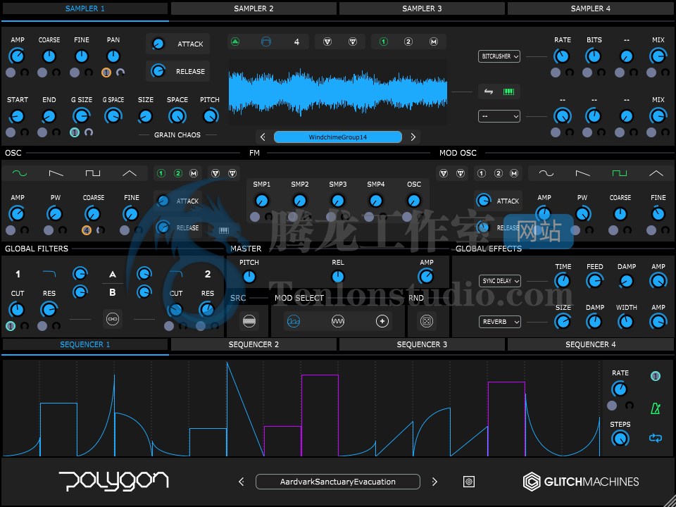 混合采样器插件 Glitchmachines Polygon v2.1.0 破解版插图 混合采样器插件 Glitchmachines Polygon v2.1.0 破解版插图