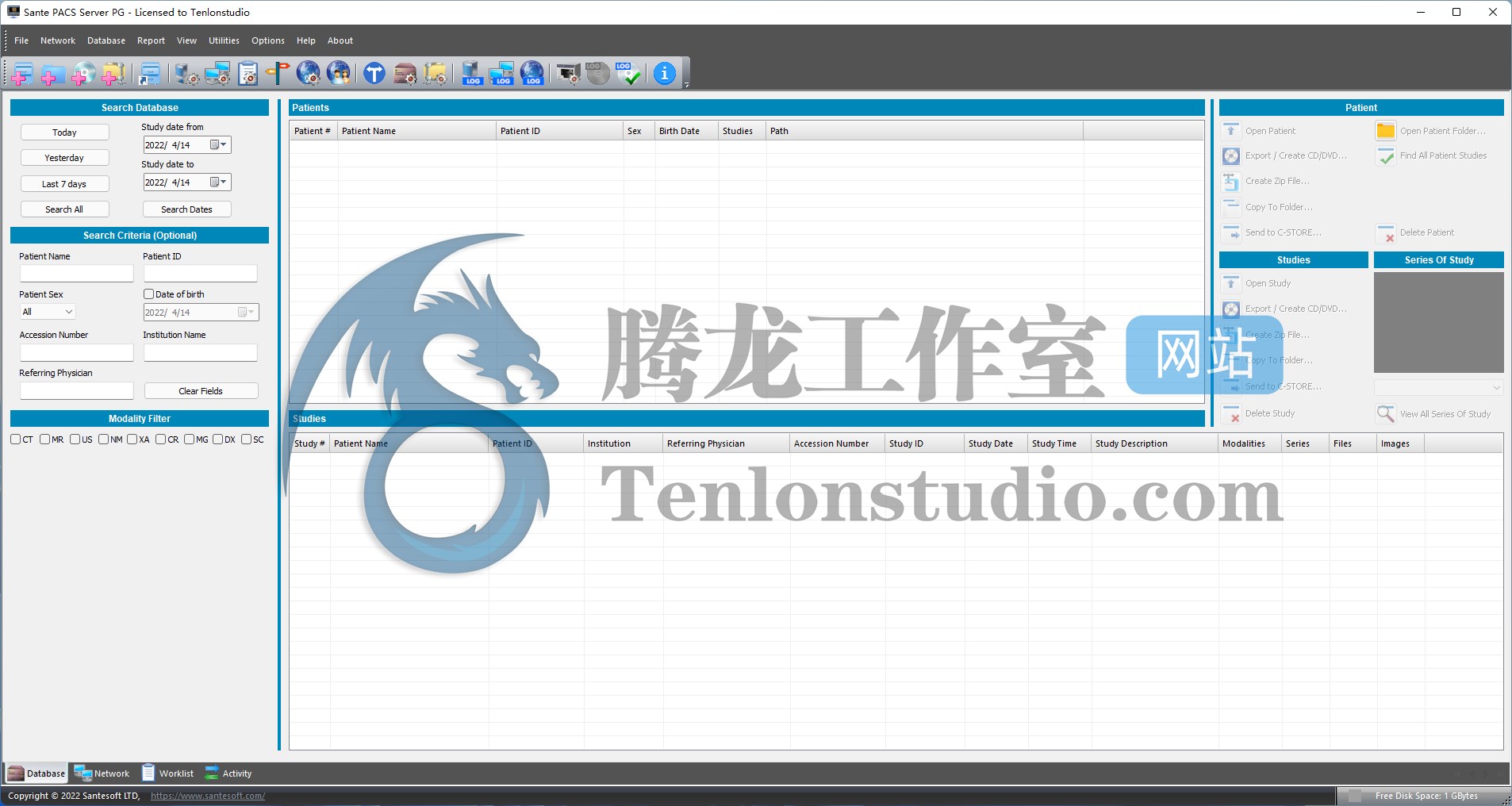 医疗影像存储系统服务器软件 Sante PACS Server PG v3.3.6 破解版插图 医疗影像存储系统服务器软件 Sante PACS Server PG v3.3.6 破解版插图