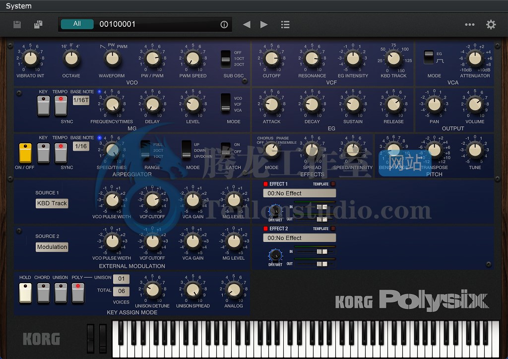 KORG Polysix v2.3.0 音效合成器插件 - 插图1 KORG Polysix v2.3.0 音效合成器插件 - 插图1