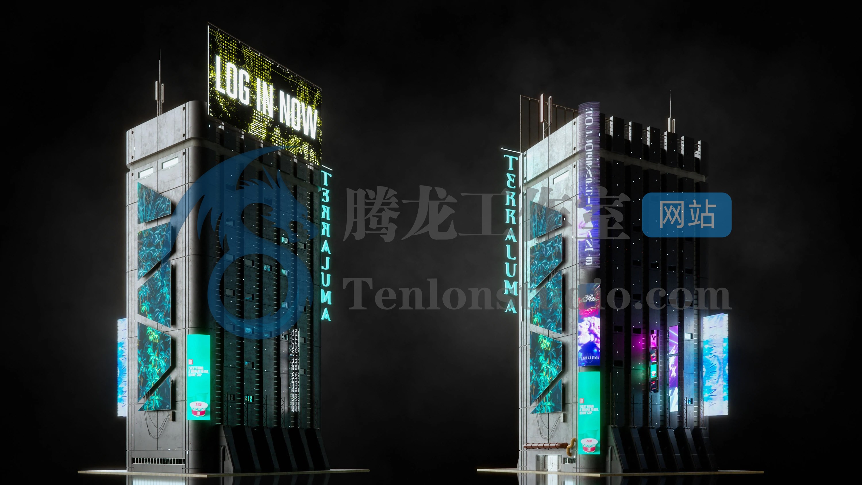KitBash3D Cyberpunk 赛博朋克未来城市建筑场景3D模型插图1 KitBash3D Cyberpunk 赛博朋克未来城市建筑场景3D模型插图1