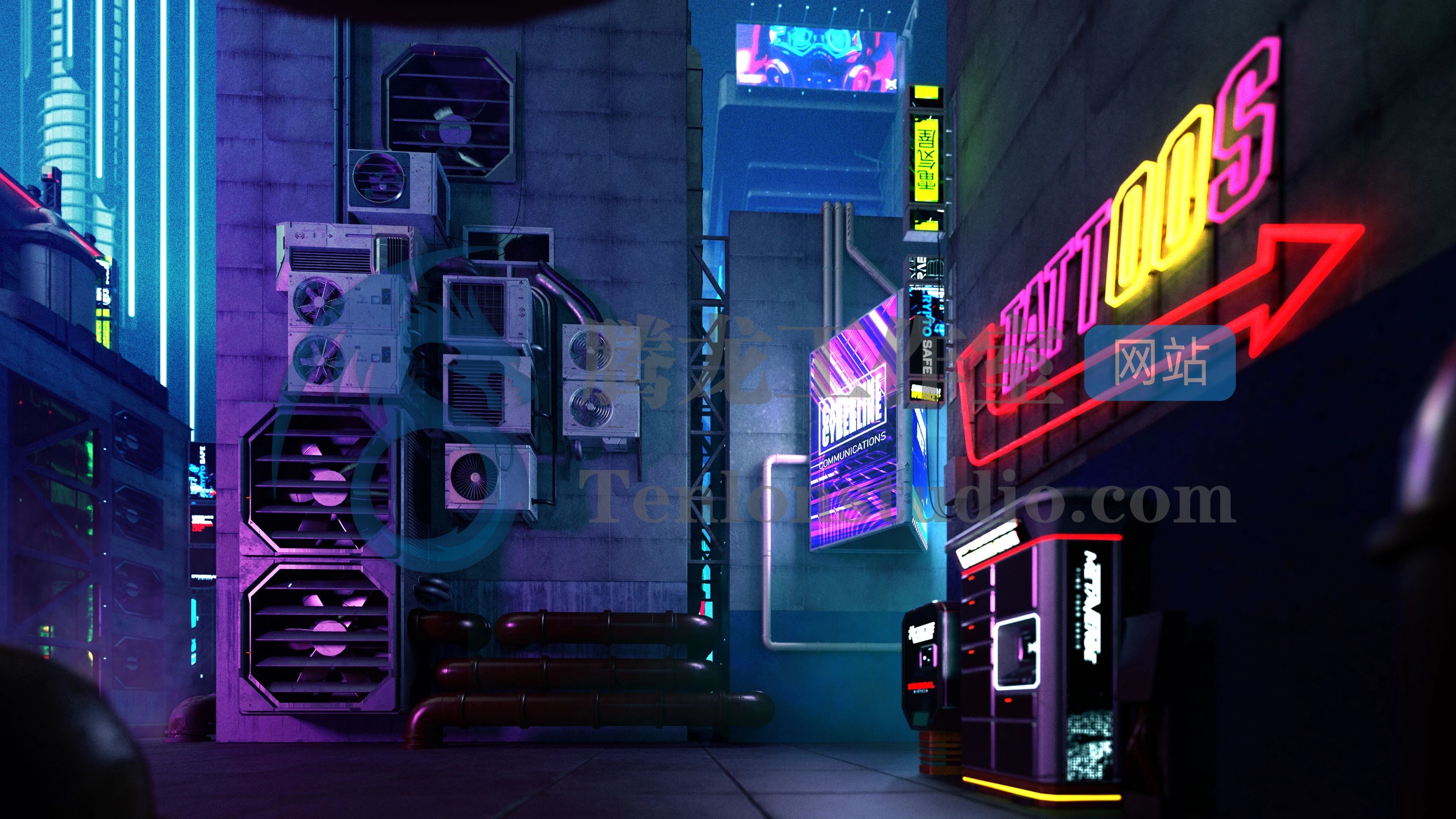 KitBash3D Cyberpunk 赛博朋克未来城市建筑场景3D模型插图 KitBash3D Cyberpunk 赛博朋克未来城市建筑场景3D模型插图