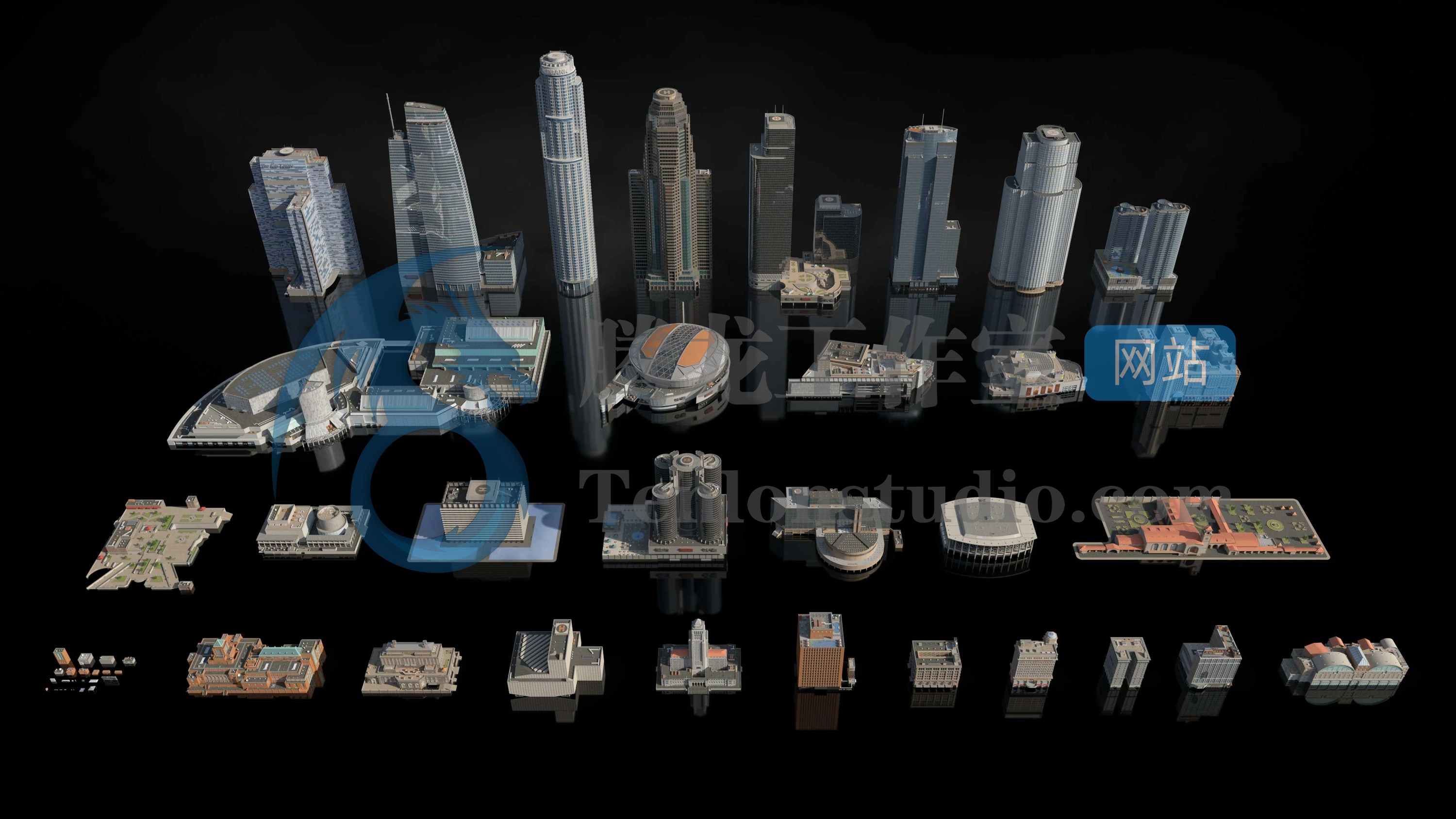 KitBash3D Los Angeles 美国洛杉矶城市建筑场景3D模型插图4 KitBash3D Los Angeles 美国洛杉矶城市建筑场景3D模型插图4