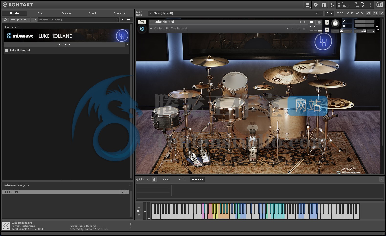 Mixwave Luke Holland Drums (Kontakt) 架子鼓音色库