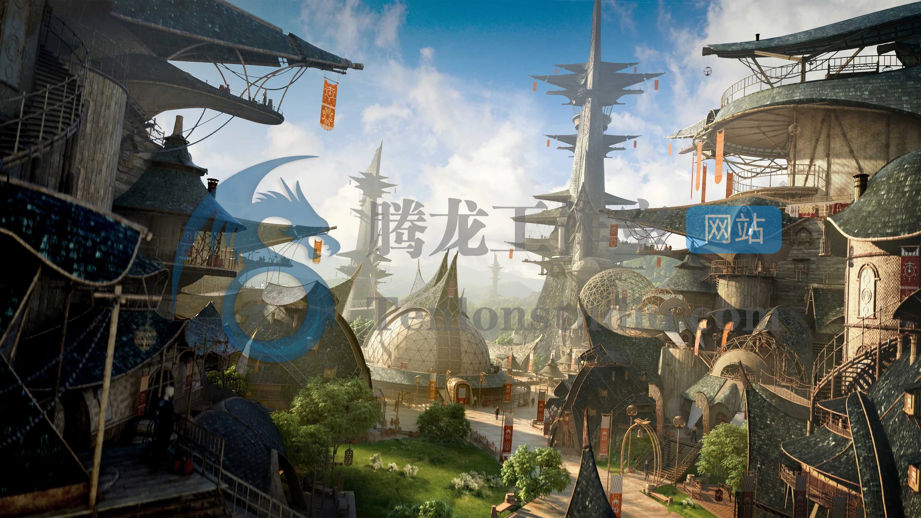 KitBash3D Gaea 幻想和平王国建筑场景3D模型插图