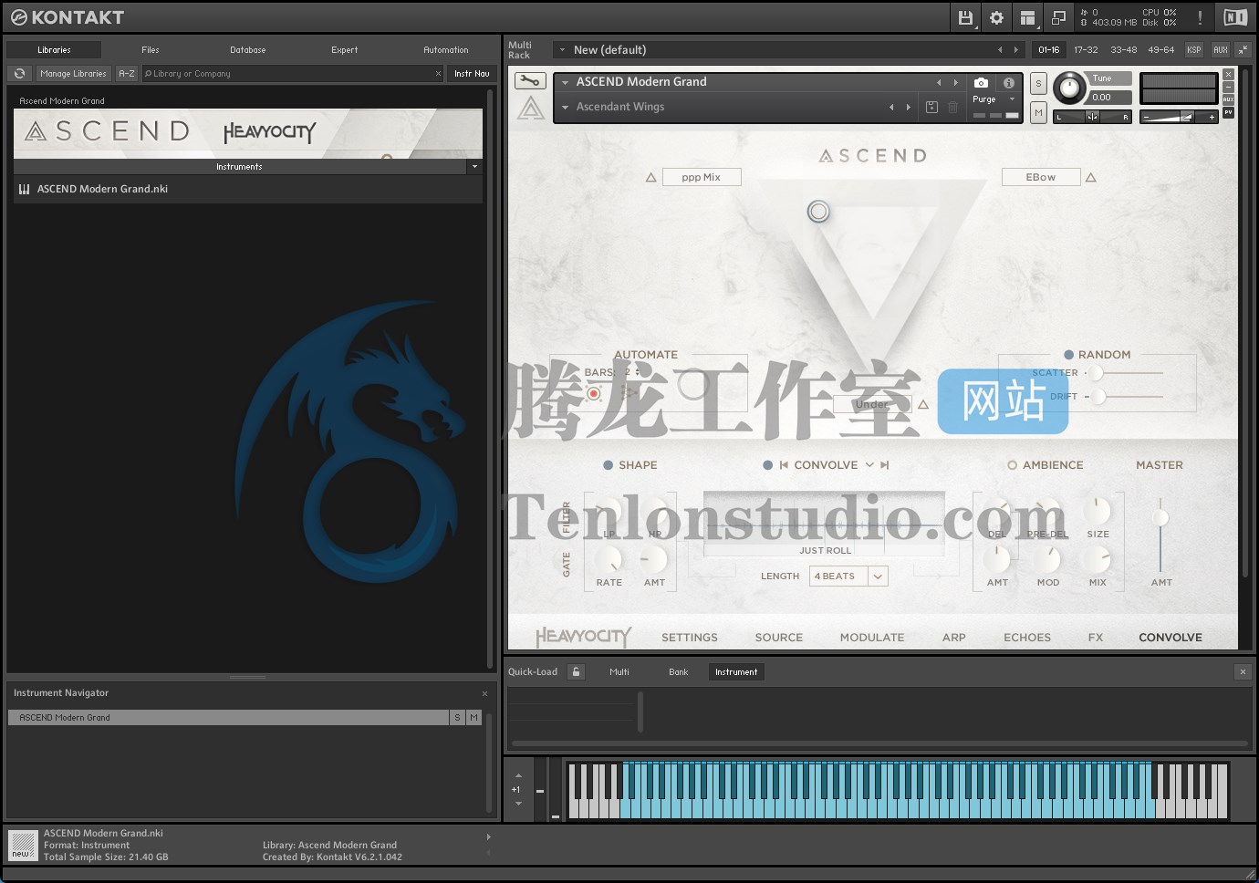 Heavyocity ASCEND Modern Grand (Kontakt) 三角钢琴音色库插图