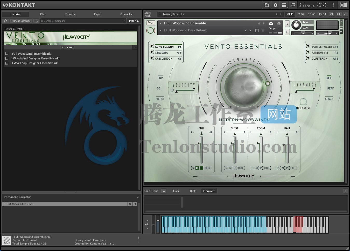 Heavyocity VENTO Essentials (Kontakt) 基本木管乐器音色库