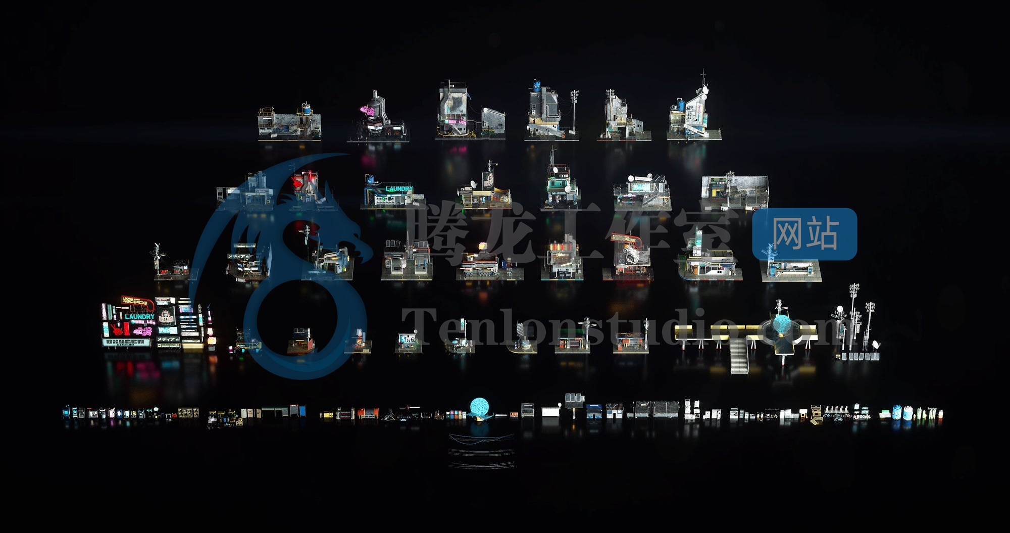 KitBash3D Cyber District 叛逆赛博朋克世界场景3D模型插图9 KitBash3D Cyber District 叛逆赛博朋克世界场景3D模型插图9