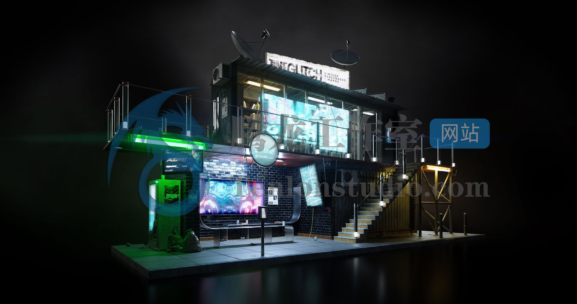 KitBash3D Cyber District 叛逆赛博朋克世界场景3D模型插图1 KitBash3D Cyber District 叛逆赛博朋克世界场景3D模型插图1