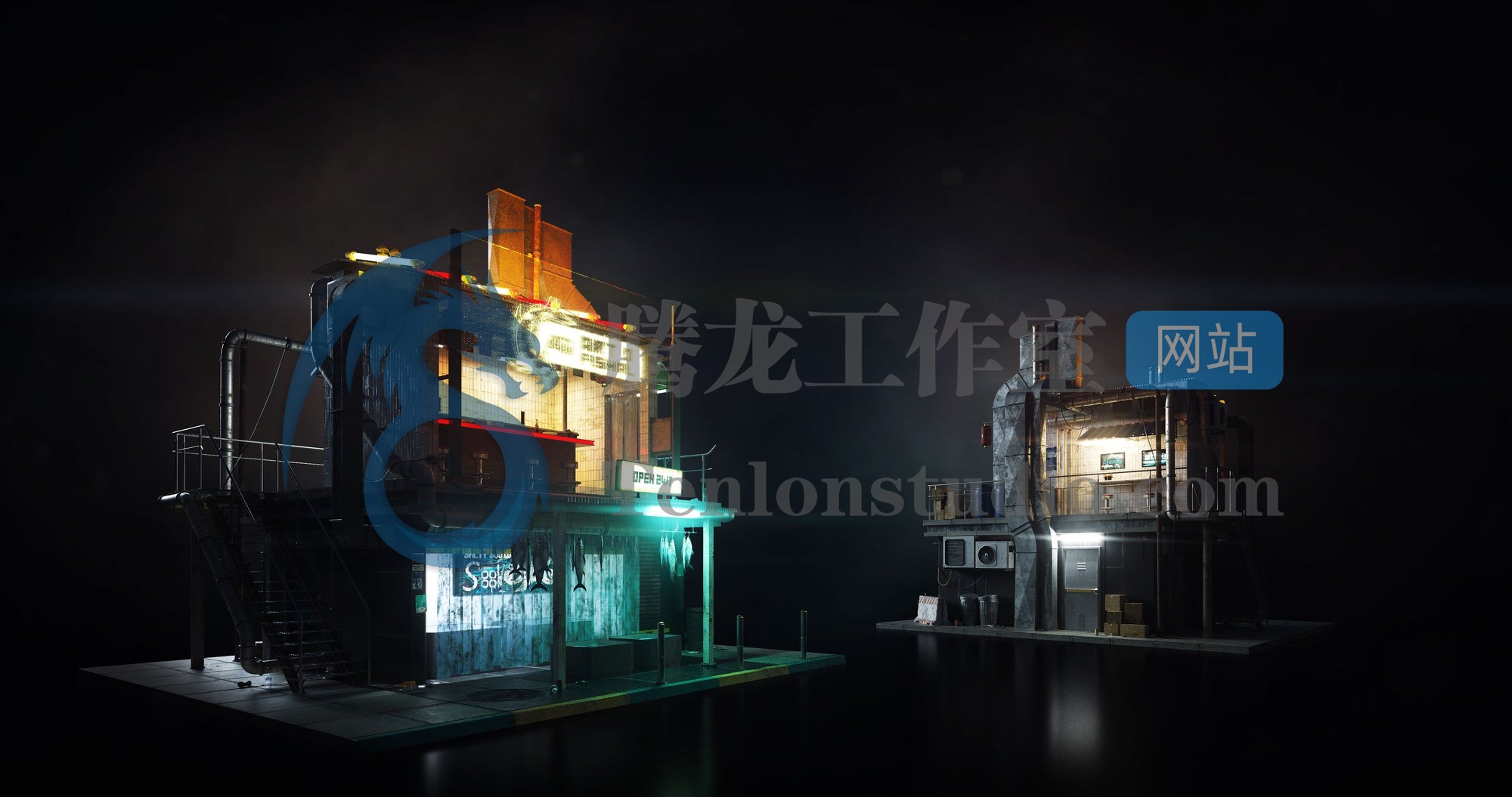 KitBash3D Cyber District 叛逆赛博朋克世界场景3D模型插图2 KitBash3D Cyber District 叛逆赛博朋克世界场景3D模型插图2