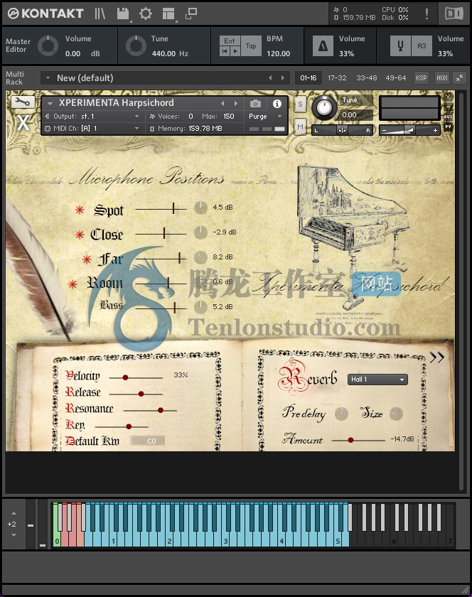XPERIMENTA Harpsichord (KONTAKT) 意大利手工大键琴音源插图 XPERIMENTA Harpsichord (KONTAKT) 意大利手工大键琴音源插图