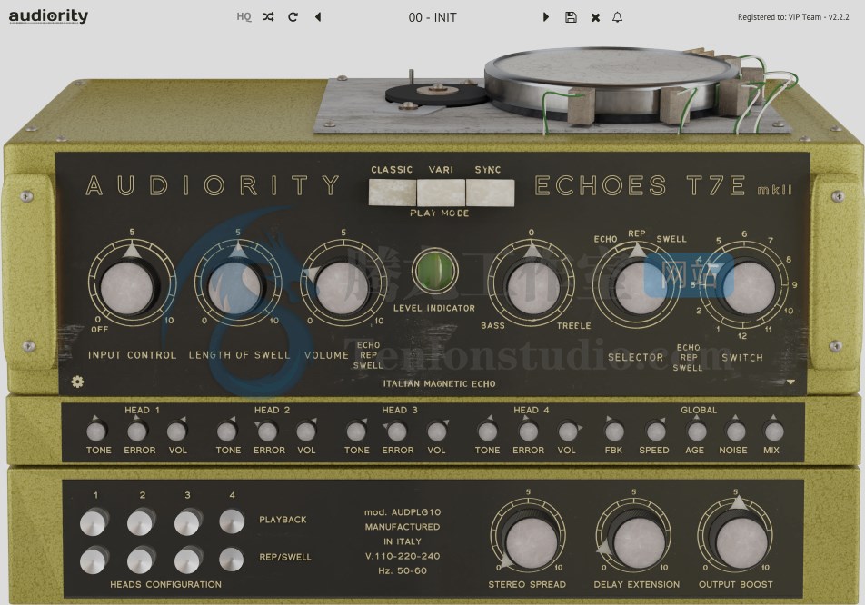 模拟复古电子管回声效果器插件 Audiority Echoes T7E MKII v2.2.2 破解版插图 模拟复古电子管回声效果器插件 Audiority Echoes T7E MKII v2.2.2 破解版插图