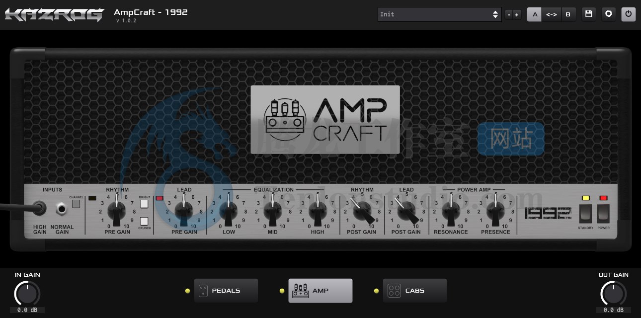 音频放大增益效果器插件 Kazrog AmpCraft 1992 v1.0.2 破解版插图 音频放大增益效果器插件 Kazrog AmpCraft 1992 v1.0.2 破解版插图