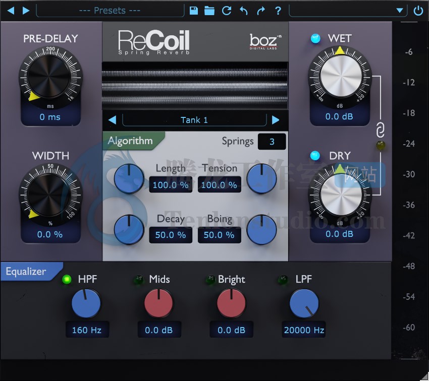 音频弹簧混响效果器插件 Boz Digital Labs ReCoil v1.0.5 R2R破解版插图 音频弹簧混响效果器插件 Boz Digital Labs ReCoil v1.0.5 R2R破解版插图