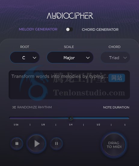 智能旋律和弦自动生成插件 AudioCipher Technologies AudioCipher v3.0 破解版插图 智能旋律和弦自动生成插件 AudioCipher Technologies AudioCipher v3.0 破解版插图