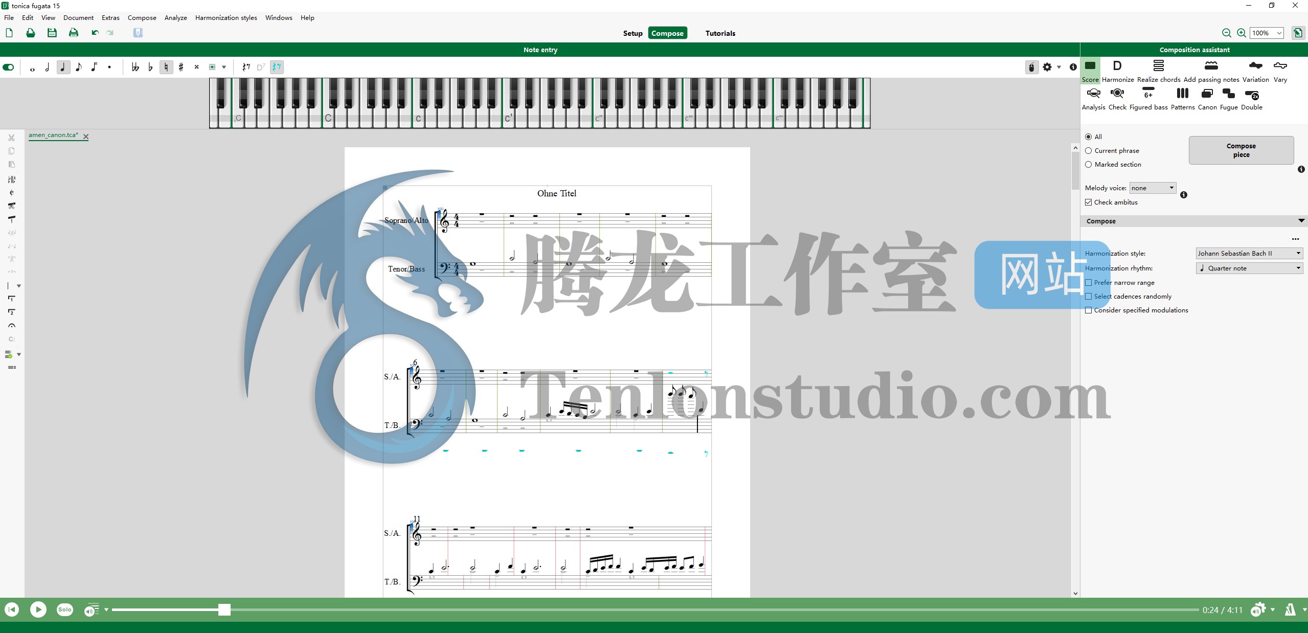 自动和声作曲软件 Tonica Fugata v15.0.2 破解版插图 自动和声作曲软件 Tonica Fugata v15.0.2 破解版插图