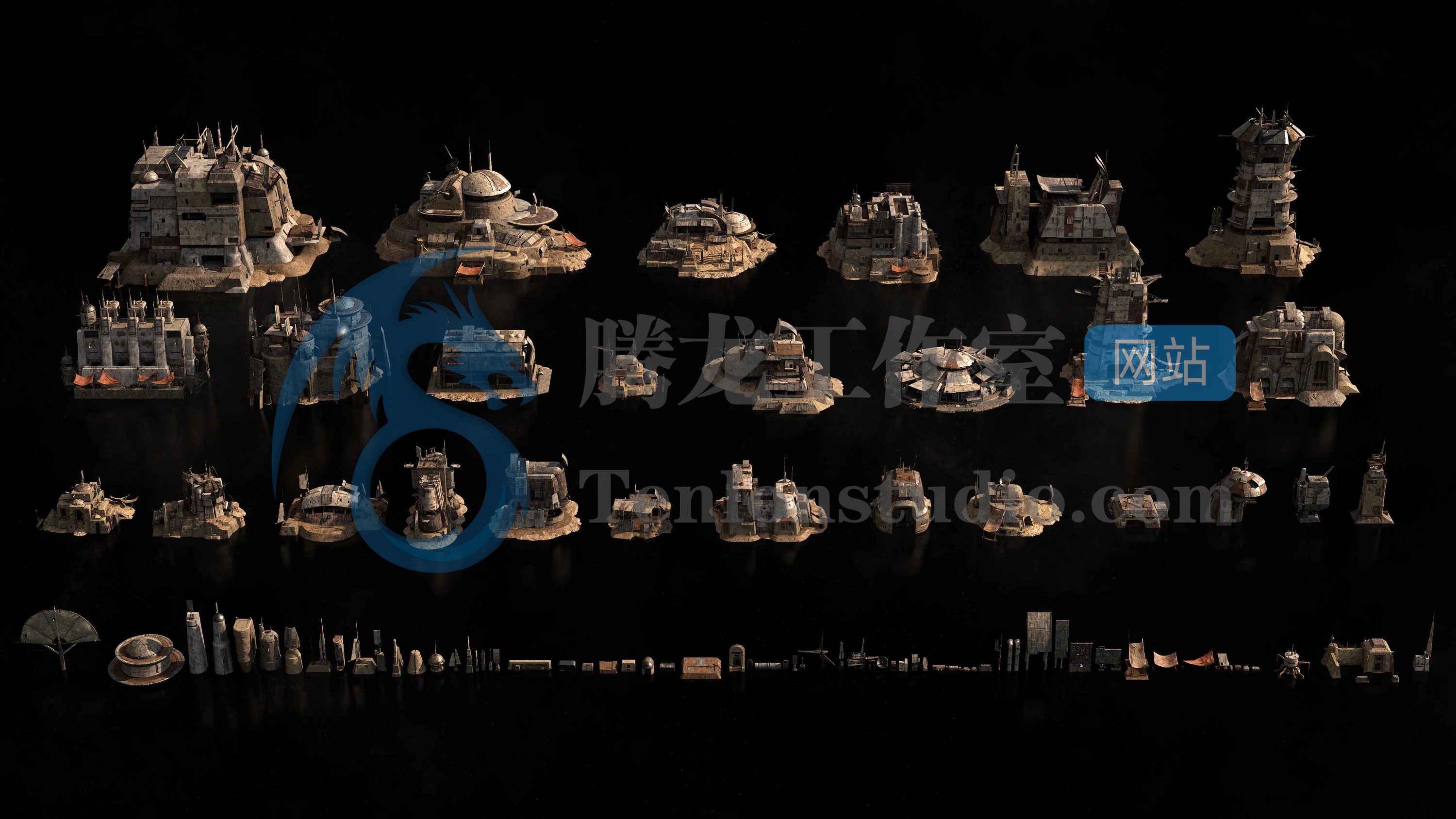 Kitbash3D Outpost 银河基地设施场景3D模型插图1 Kitbash3D Outpost 银河基地设施场景3D模型插图1