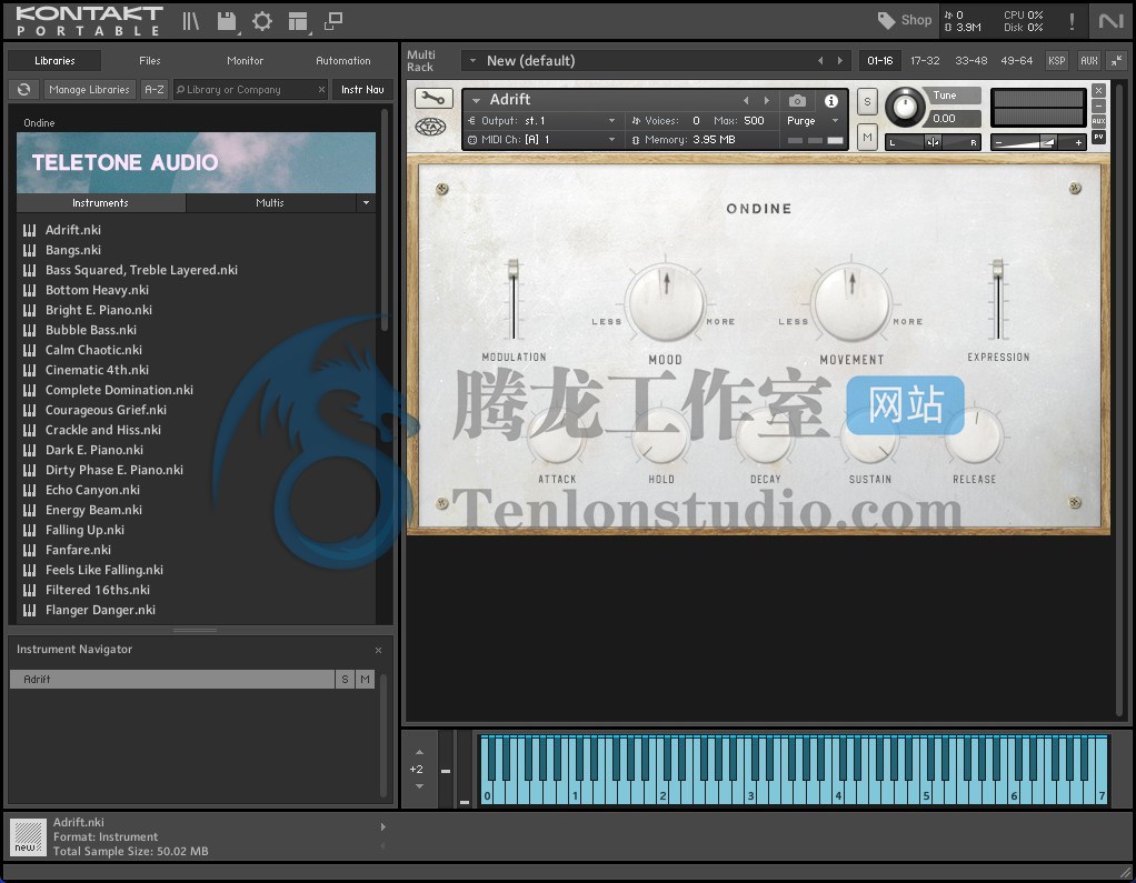 Teletone Audio Ondine (KONTAKT) 复古合成器音源插图 Teletone Audio Ondine (KONTAKT) 复古合成器音源插图