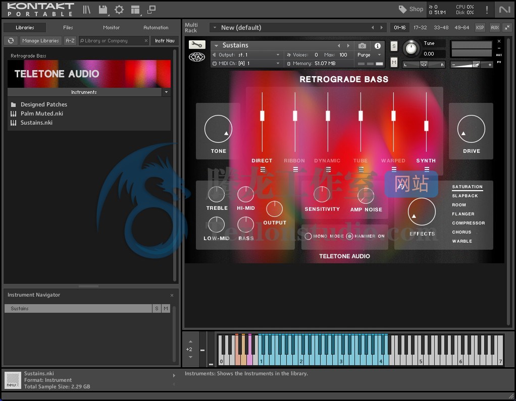 Teletone Audio Retrograde Bass (KONTAKT) 六十年代后期贝斯音源插图 Teletone Audio Retrograde Bass (KONTAKT) 六十年代后期贝斯音源插图