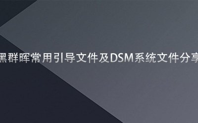 黑群晖常用引导文件及DSM系统文件分享