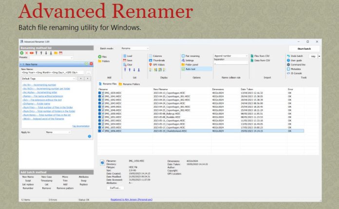 文件文件夹批量重命名工具 Advanced Renamer v4.15 便携版
