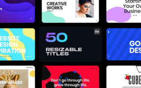 【AE模板】Pixflow Resizable Titles – 50个可调整的标题类动画