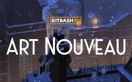 KitBash3D Art Nouveau – 新古典主义风格城市建筑场景3D模型