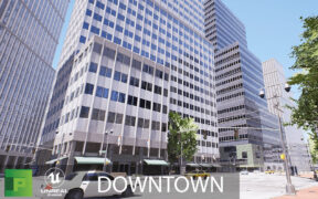PolyPixel DownTown – 美国纽约市城市环境建筑场景UE4资产包