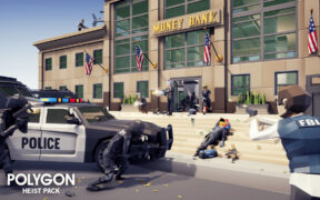 Synty Studios POLYGON Heist Pack – 低多边形风格城市枪械人物场景UE4资产包