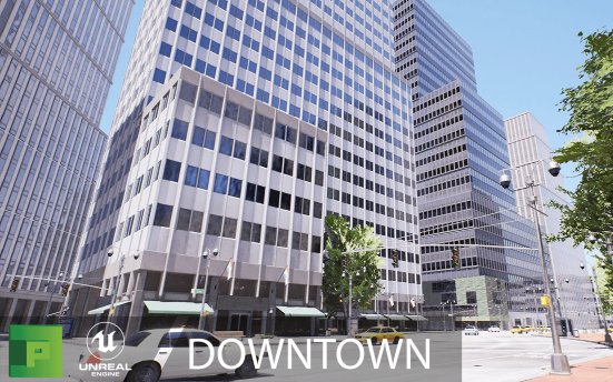 PolyPixel DownTown – 美国纽约市城市环境建筑场景UE4资产包