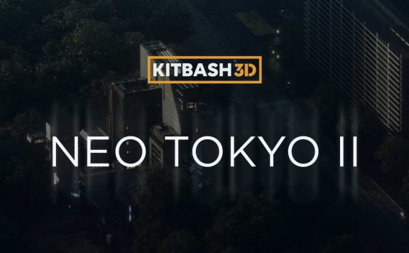 KitBash3D Neo Tokyo II - 科幻世界城市街区建筑场景3D模型