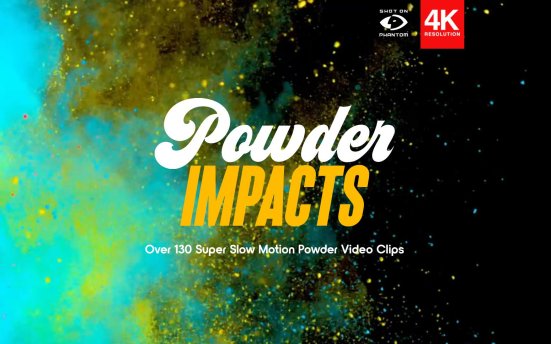 BusyBoxx V02 Powder Impacts – 130个彩色粉末爆炸效果4K视频素材