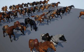 Mr.Necturus Horse For Heroes – 穿着轻甲的战马模型UE4资产包