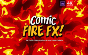 BusyBoxx V06 Comic Fire FX – 150个火焰动画效果视频素材和AE模板