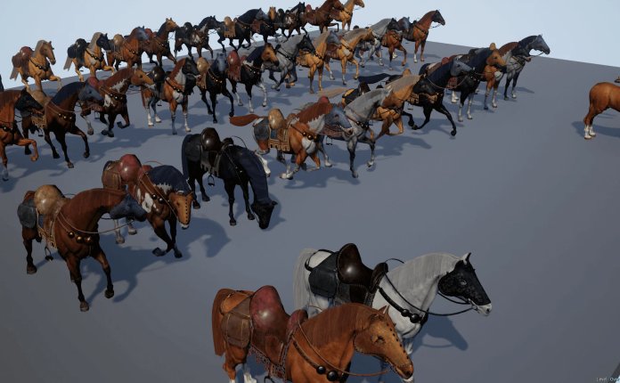 Mr.Necturus Horse For Heroes – 穿着轻甲的战马模型UE4资产包