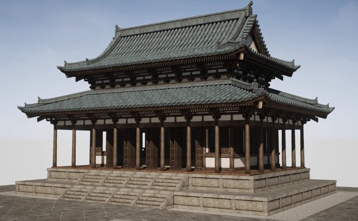 Jemini Studio Japanese Modular Temple – 日本寺庙建筑场景模块化模型UE4资产包
