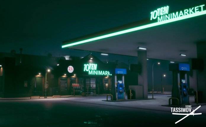 TassimovStore Mini Market Environment – 小型超市加油站场景模型UE4资产包